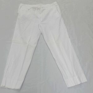 White Joggers with Relaxed Fit Soft Fabric Bohemian Hidden Hook & Zipper Fly EUC